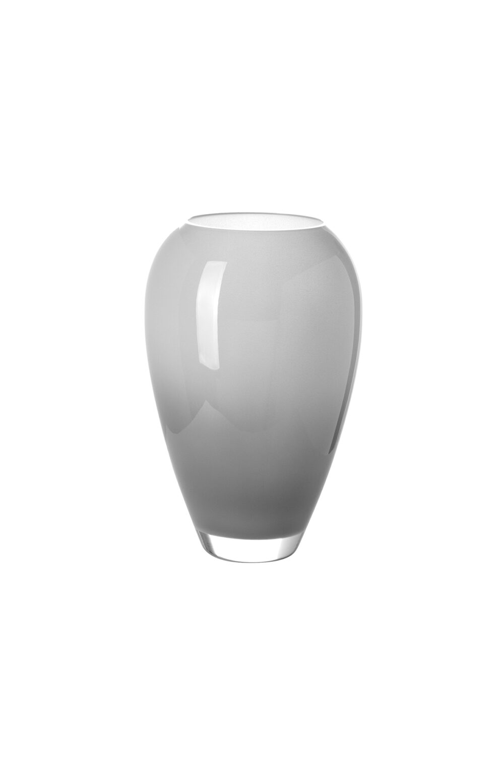 115098 Glas Vase Dekovase Tischvase rund Blumenvase grau Fink mit Farbverlauf