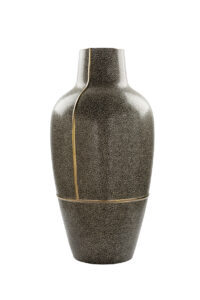127164 Vase Dekovase Tischvase Blumenvase gold, grau, schwarz Fink FAVORA