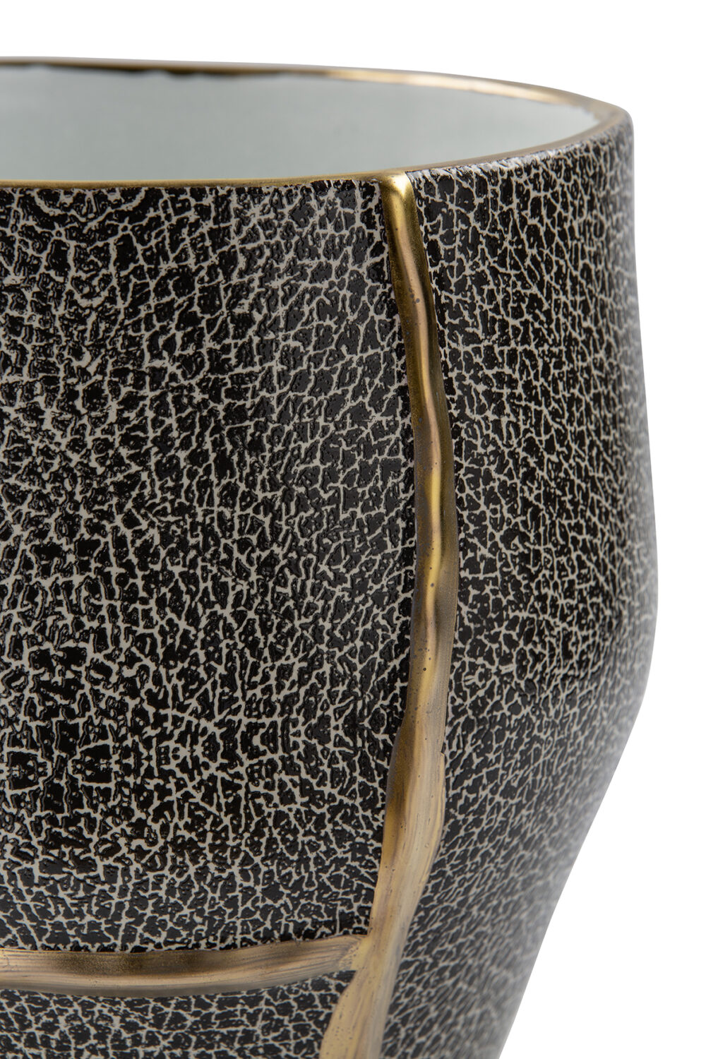 127165 Vase Dekovase Tischvase Blumenvase gold, grau, schwarz Fink FAVORA