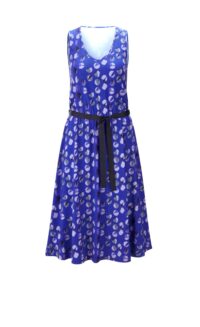Damen Kleid Sommerkleid Druckkleid mit Gürtel royal blau bedruckt von Heine missforty