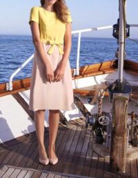 Damen Kleid Sommerkleid Freizeit mit Gürtel hell gelb softrose von Heine missforty