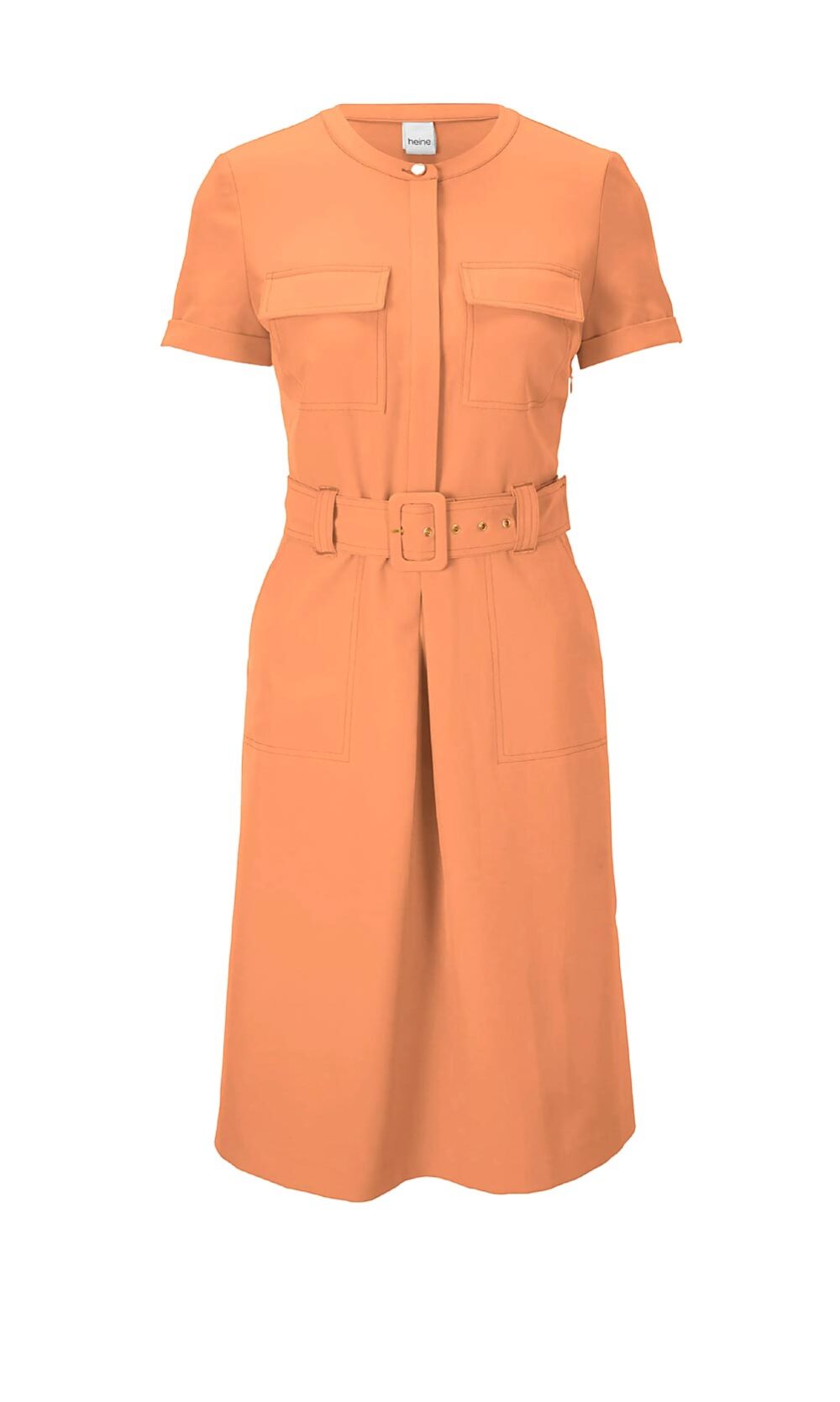 Bleistiftkleid Etuikleid Kleid Simmerkleid orange mit Gürtel Stretch von Heine Missforty