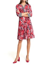 Damen Kleid Jerseykleid rot bunt Sommerkleid Druckkleid von Rick Cardona missforty