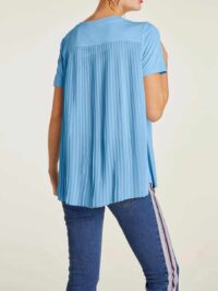 135.369 Damen Shirt blau Chiffon Oberteil T-Shirt Frühling Heine
