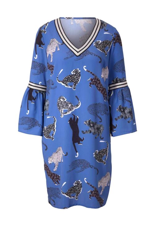 Heine Damen Kleid Jerseykleid blau-bunt 853.894 missforty