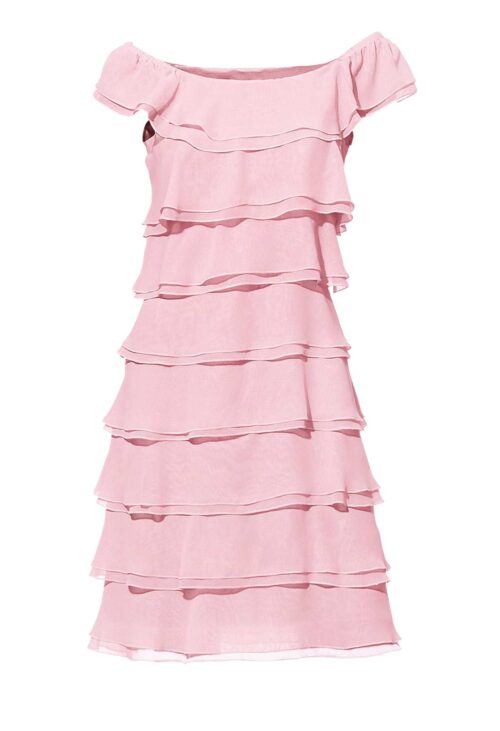 ASHLEY BROOKE Damen Designer-Volantkleid Rosa missforty