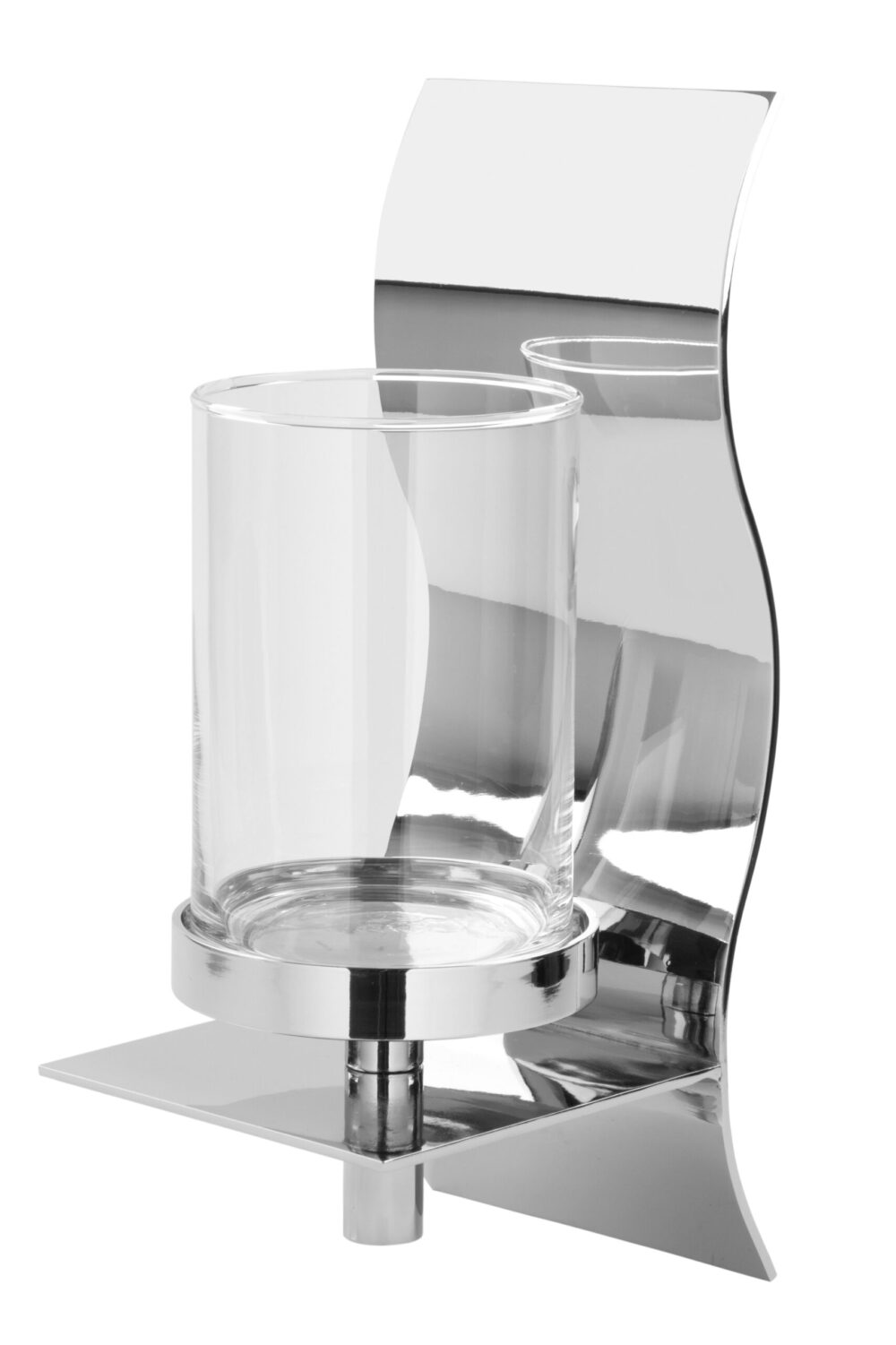 Wandleuchter Kerze Wandkerzenhalter silber Glas Wave Aluminium Glas Fink Höhe 38 online kaufen Missforty