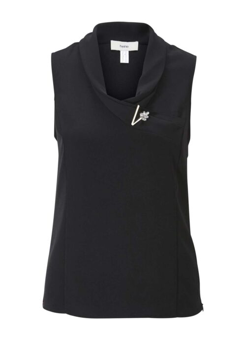 Blusentop mit Brosche, schwarz von HEINE Missforty
