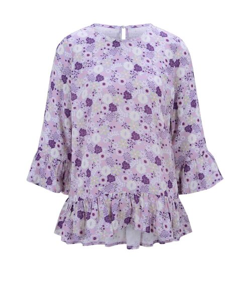 Druckbluse flieder bunt von Linea Tesini Missforty