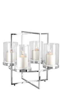 145047 Fink Kerzenleuchter NORMAN silber Leuchter Kerzenständer Adventskranz 4-flammig