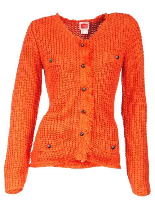 062.168a Damen Strickjacke von Travel Couture by Heine orange