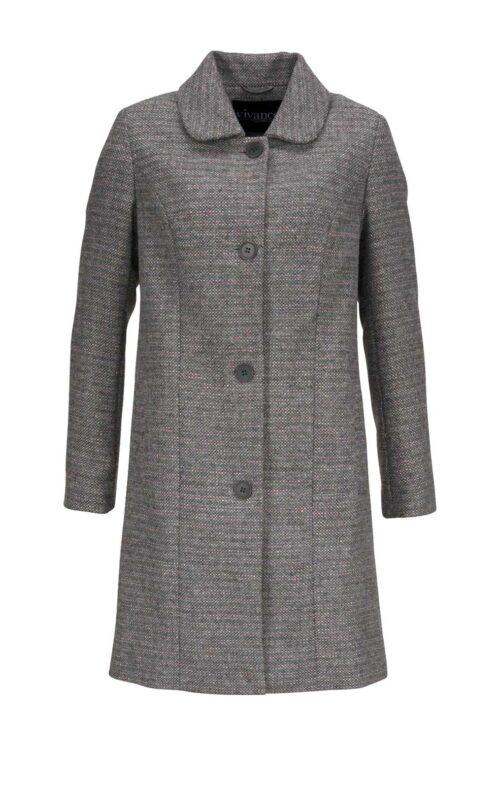 568.214 Halblang Mantel Winter Mantel grau mit Taschen mit Knopfverschluss