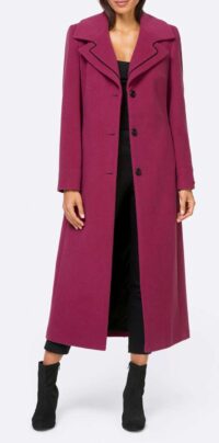 785.150 Wintermantel Wolle Mantel rot mit Gürtel Trenchcoat Damen warm