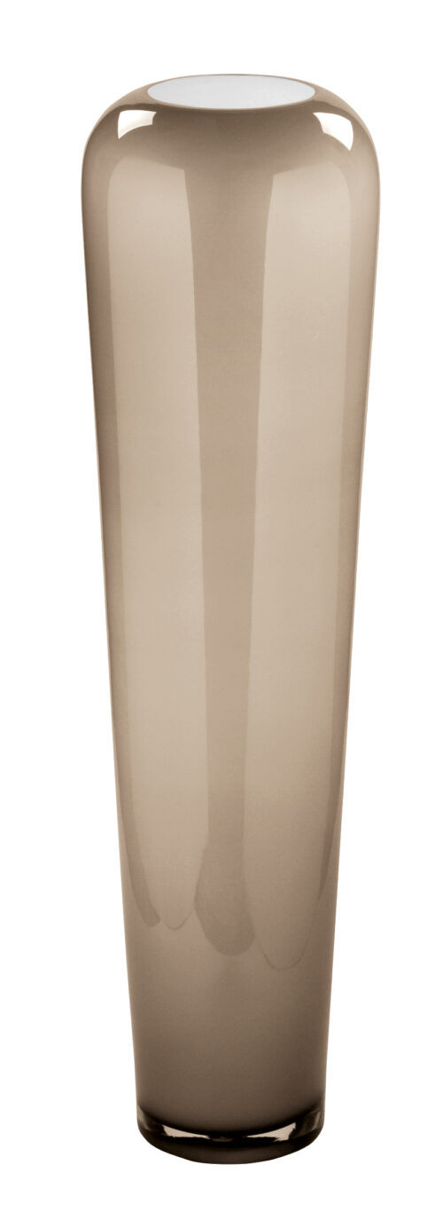 115301 Glasvase für Pampasgras Bodenvase XL Glas konische Vase Blumenvase greige Tutzi