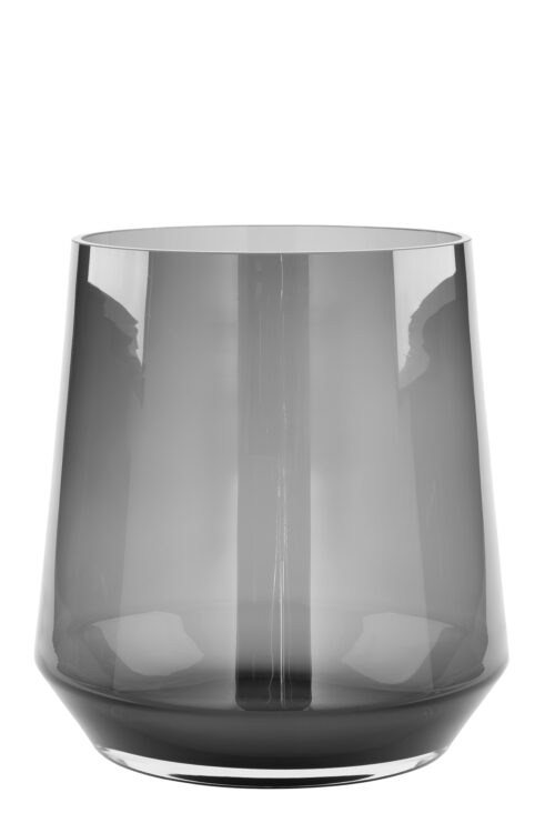 115286 Dekovase Vase Blumenvase Glas grau Deko Tischvase Linea Höhe 22 cm
