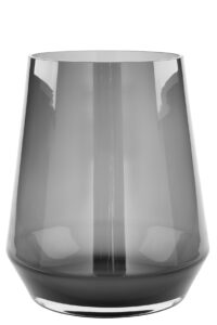 115287 Dekovase Vase Blumenvase Glas grau Deko Tischvase Linea 28 cm