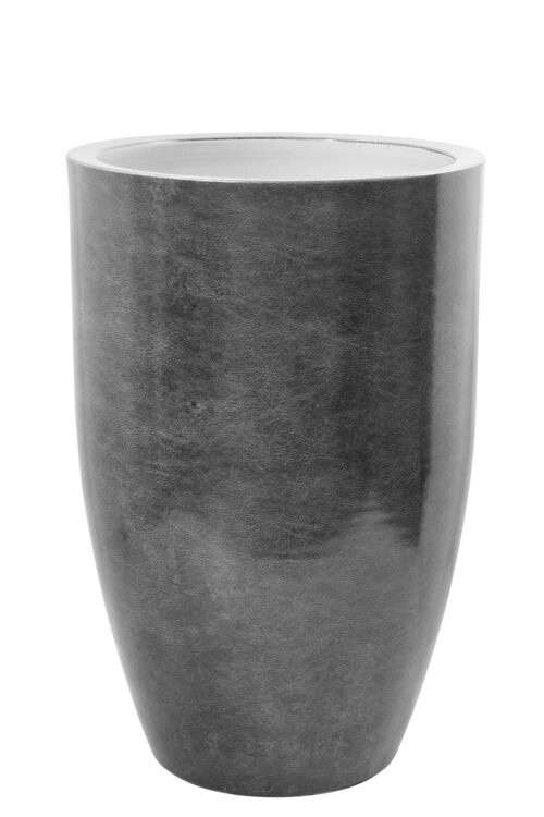 120007 Vase Blumenvase grau, silberfarben Deko Tischvase MELUA