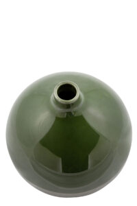 127055 Dekovase Vase Blumenvase Glas grün, silberfarben Deko Tischvase JENNA