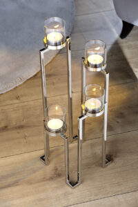 143044 Kerzenständer Kerzenleuchter Kerzenhalter silber Fink GRANT Höhe 56 cm
