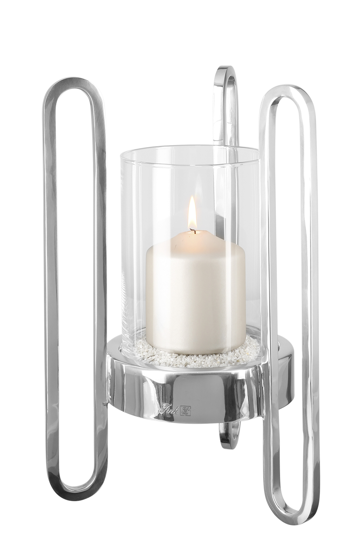 Windlicht Glas Kerzenhalter Kerzenständer Stumpenkerze Fink silberfarben missforty | CHALI