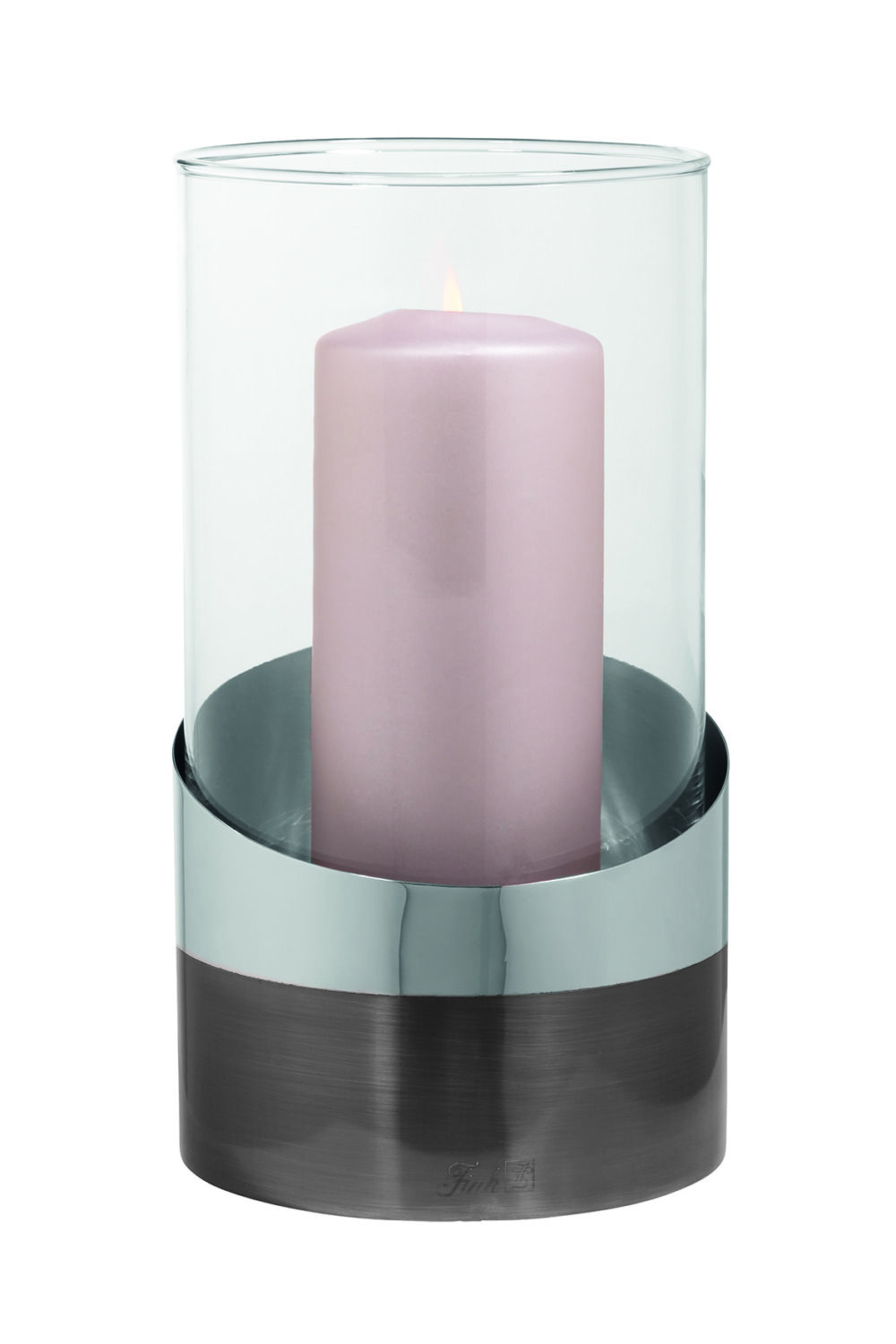 146275 Windlicht Glas Kerzenhalter Kerzenständer Stumpenkerze 000000013532 grau, silberfarben von Fink