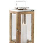 147005 Fink Toledo Windlicht Deko Glas Metall braun, silberfarben