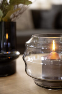 115358 Windlicht Kerzenhalter Kerzenständer Vase WIKA hellgrau von Fink