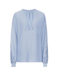 sweatshirts auf rechnung Damen Sweatshirt mit Spitzeneinsatz eisblau 876.604 MISSFORTY