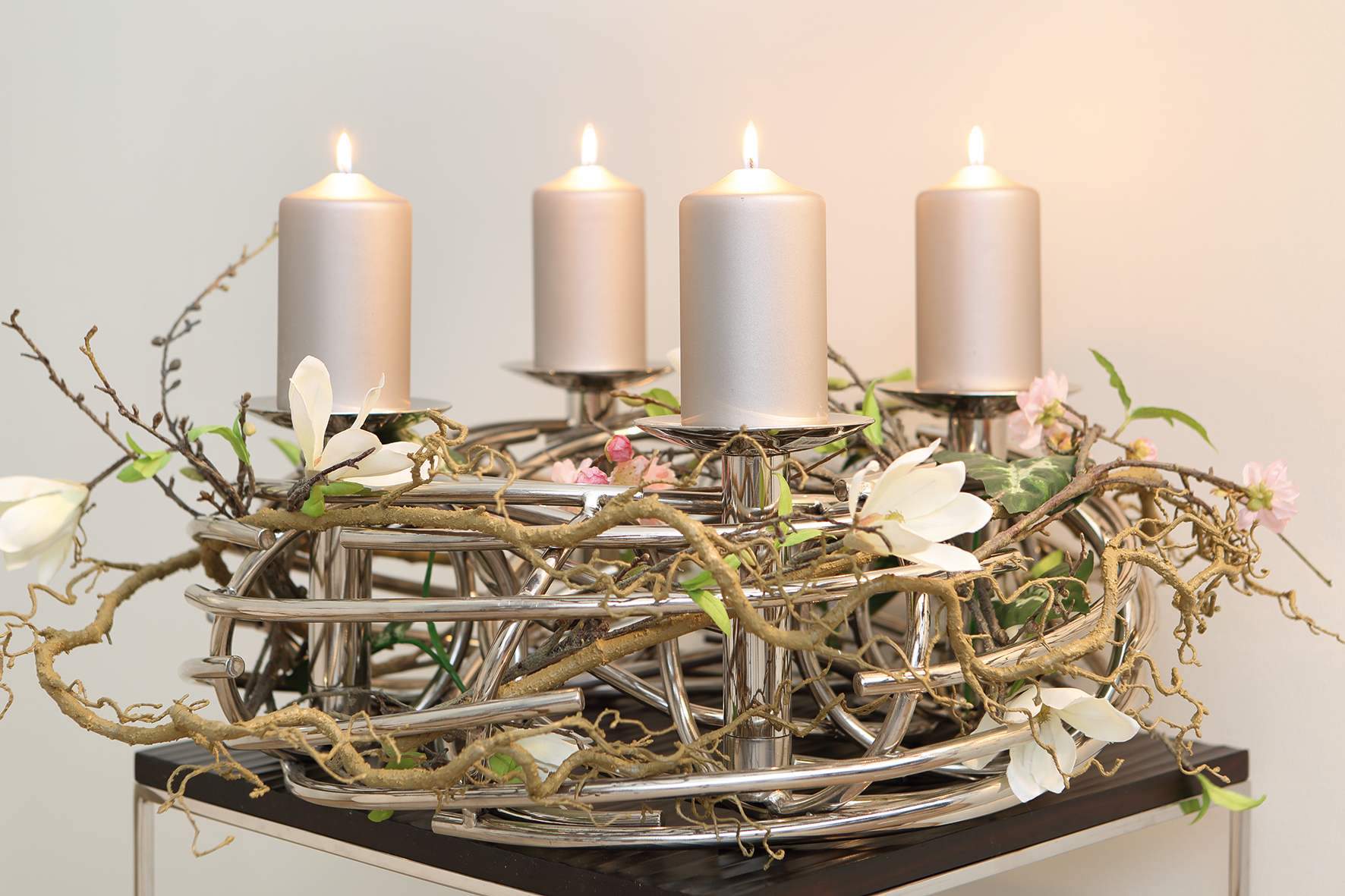 Weihnachten Corona missforty Kerzenhalter | für 4 Dekokranz Stumpenkerzen Adventskranz