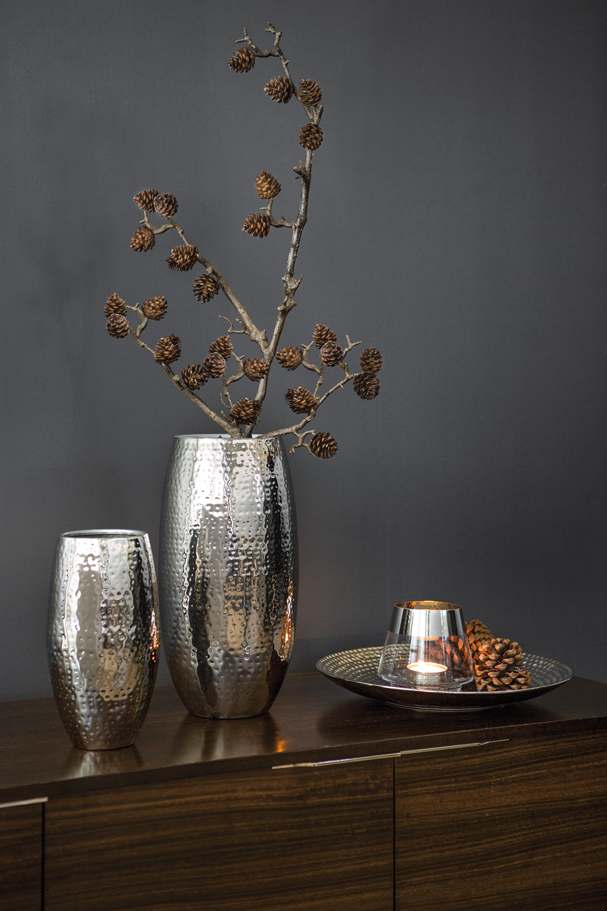 Vase Blumenvase Tischvase gehämmert cm silberfarben Deko Africa | 28 missforty