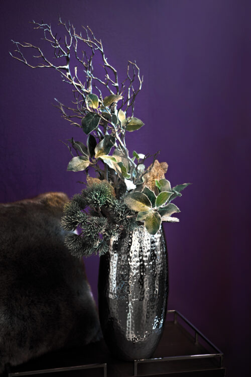 157020 Fink Vase Blumenvase Dekovase silber gehämmert AFRICA Höhe 40 cm gehämmert