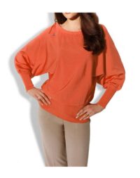 Damen Pullover Feinstrick orange Missforty