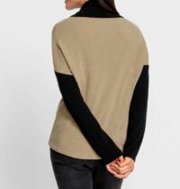 Oversized-Pullover, camel-schwarz Missforty