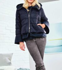 100.514 Designer-Materialmix-Steppjacke, marine