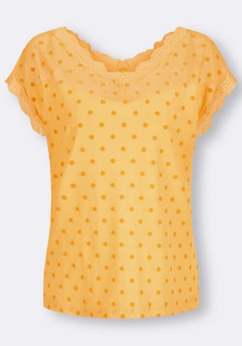 449.528 Designer-Mesh-Shirt m.Flockprint, gelb