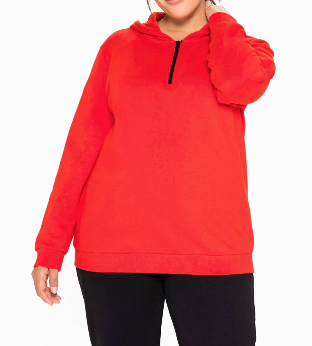 sweatshirts auf rechnung Kapuzensweatshirt m. Rei?verschluss, feuerrot 141.567 MISSFORTY