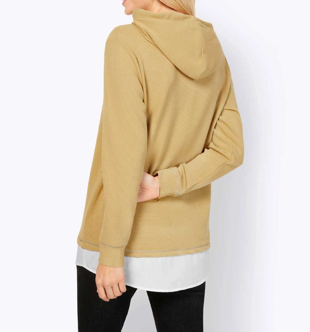 sweatshirts auf rechnung 2-in-1-Sweatshirt m.Blusenteil, camel-wei? 447.515 MISSFORTY