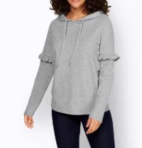 sweatshirts auf rechnung Designer-Sweatshirt m.Kapuze u. R?schen, grau 871.892 MISSFORTY