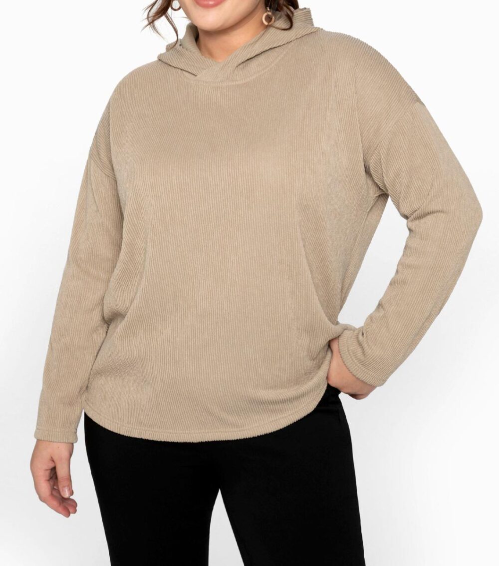 sweatshirts auf rechnung Kapuzen-Struktur-Sweatshirt, camel 143.384a MISSFORTY