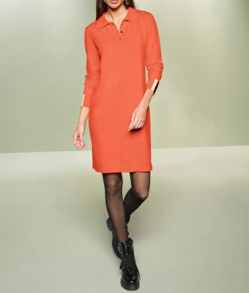 434.412 Polokragen-Strickkleid, orange