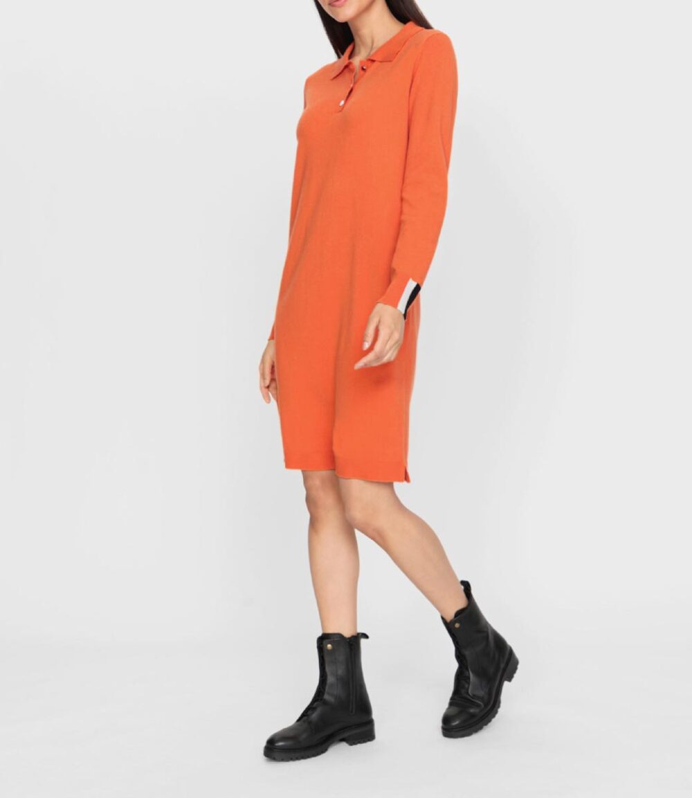 434.412 Polokragen-Strickkleid, orange