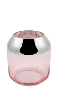 Teelichthalter aus Glas Deko Kerzenständer rosa Windlicht Vase SMILLA Fink Missforty.de