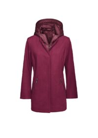 2-in-1-Wolljacke mit Westen-Einsatz, bordeaux #missforty#