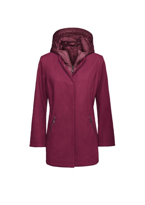 2-in-1-Wolljacke mit Westen-Einsatz, bordeaux #missforty#