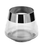 Teelichthalter Glas Silber Windlicht für 1 Teelicht JONA von Fink Höhe 9cm Missforty.de