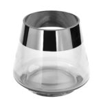 Teelichthalter Glas Silber Windlicht für 1 Teelicht JONA von Fink Höhe 13cm Missforty.de