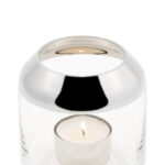 Teelichthalter Glas silber Windlicht Teelicht Vase SMILLA von Fink Höhe 9cm Missforty.de