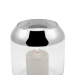 Teelichthalter Glas silber Windlicht Teelicht Vase SMILLA von Fink Höhe 20,6cm Missforty.de