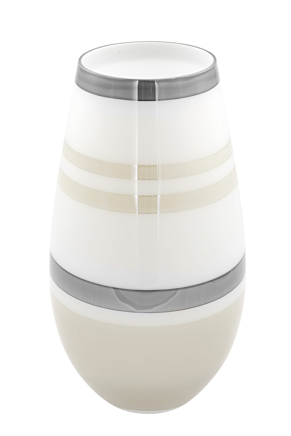 115347 Dekovase Vase Blumenvase Glas grau, greige, weiß Deko Tischvase LAPAZ Fink