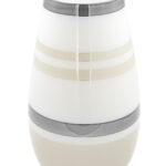 115347 Dekovase Vase Blumenvase Glas grau, greige, weiß Deko Tischvase LAPAZ Fink